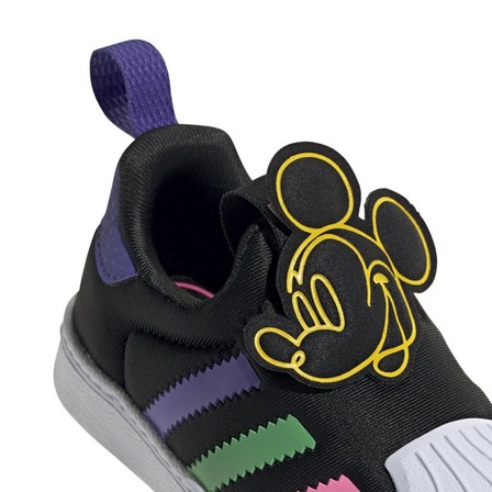 Kids Unisex Adidas Originals X Disney Mickey Superstar 360 Shoes, Black, A701_ONE, large image number 3