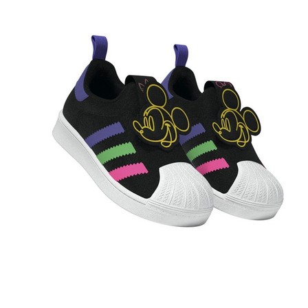 Kids Unisex Adidas Originals X Disney Mickey Superstar 360 Shoes, Black, A701_ONE, large image number 11