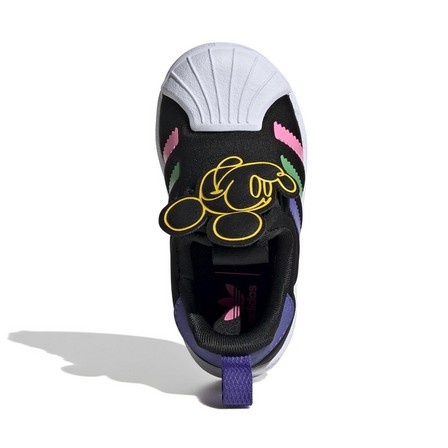Kids Unisex Adidas Originals X Disney Mickey Superstar 360 Shoes, Black, A701_ONE, large image number 13