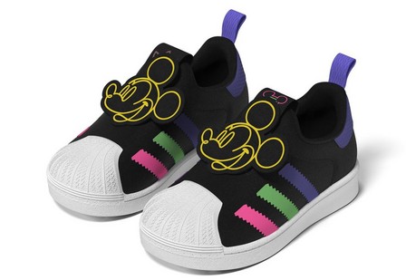 Kids Unisex Adidas Originals X Disney Mickey Superstar 360 Shoes, Black, A701_ONE, large image number 14