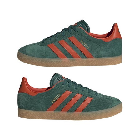 Kids Unisex Gazelle Shoes, Green, A701_ONE, large image number 3