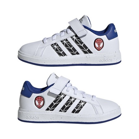Unisex Kids Marvels Spider-Man Grand Court Shoes, White, A701_ONE, large image number 5