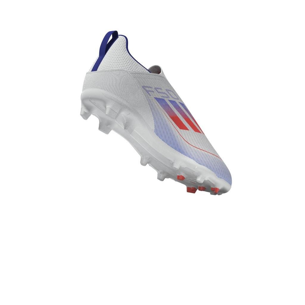 F50 League Laceless Firm/Multi-Ground Boots, White, A701_ONE, large image number 4