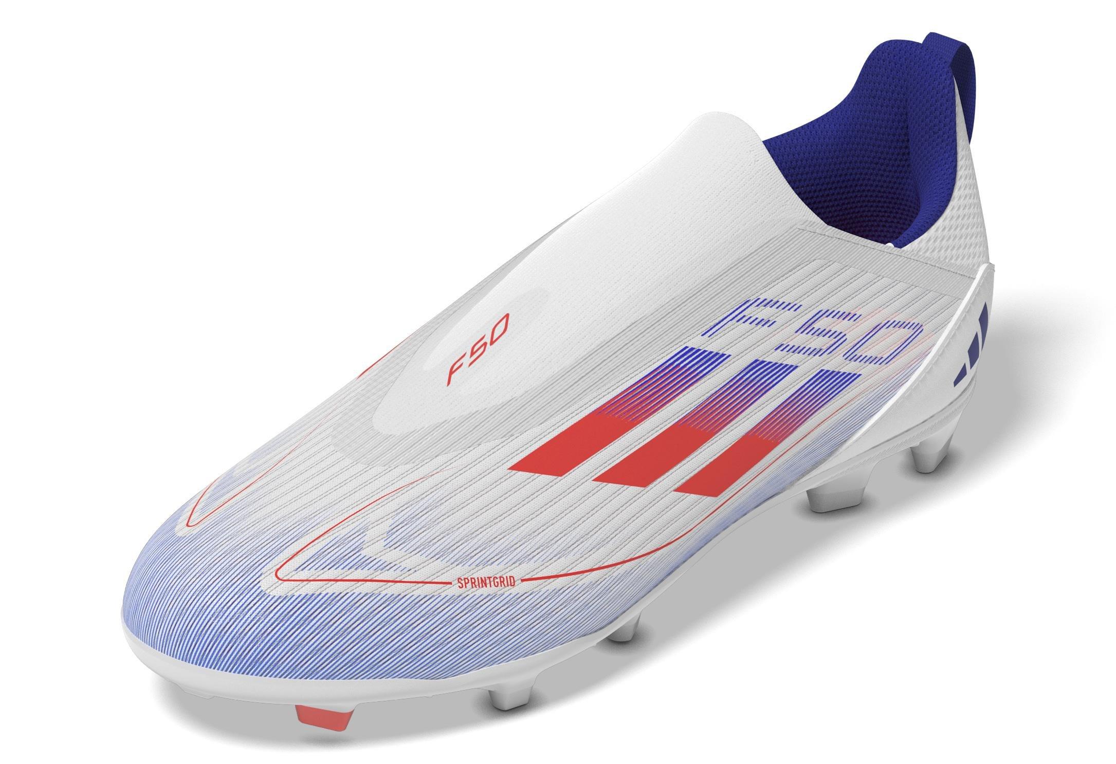 Unisex F50 League Laceless Firm/Multi-Ground Boots, White, A701_ONE, large image number 5