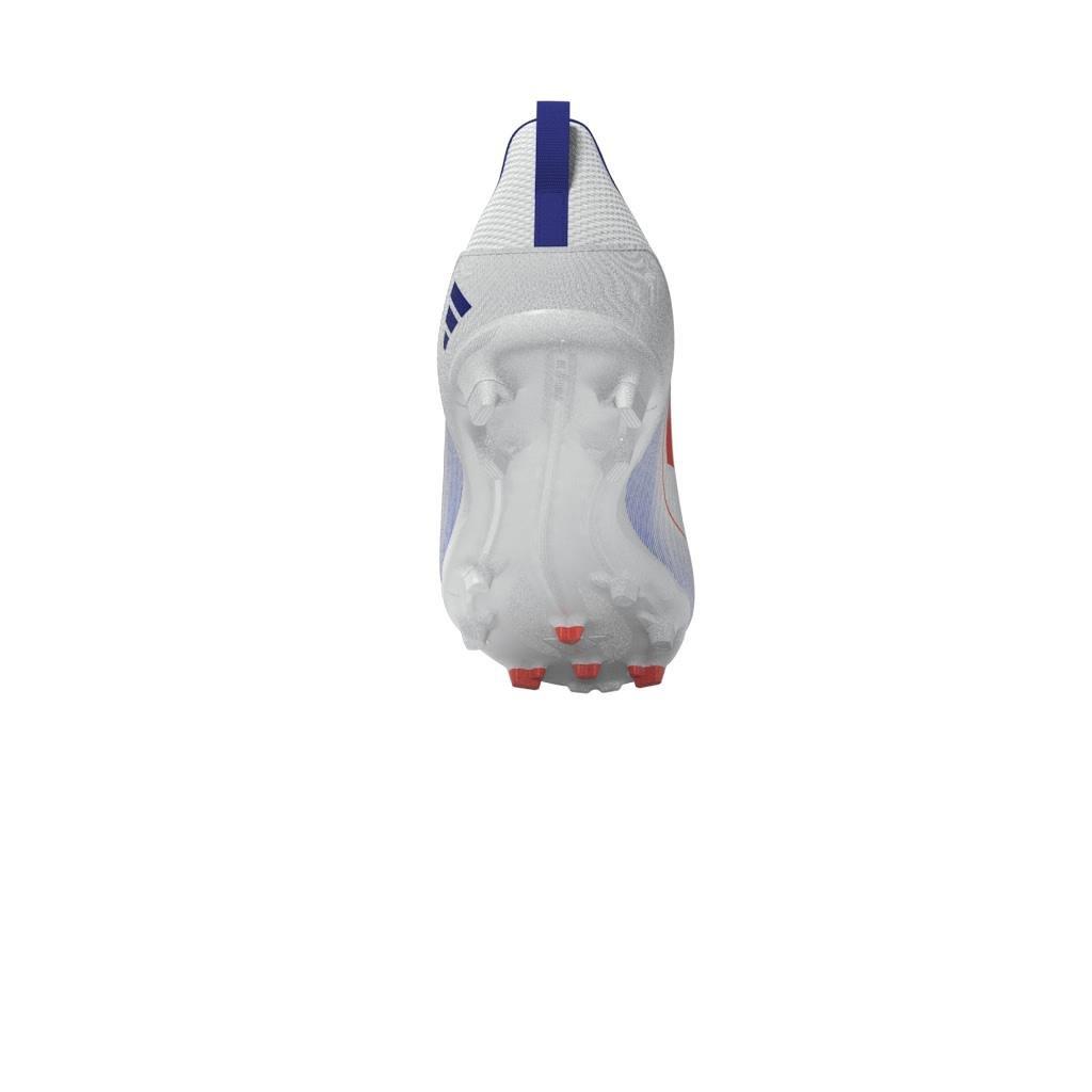 Kids Unisex F50 League Laceless Firm/Multi-Ground Boots Kids, White, A701_ONE, large image number 7