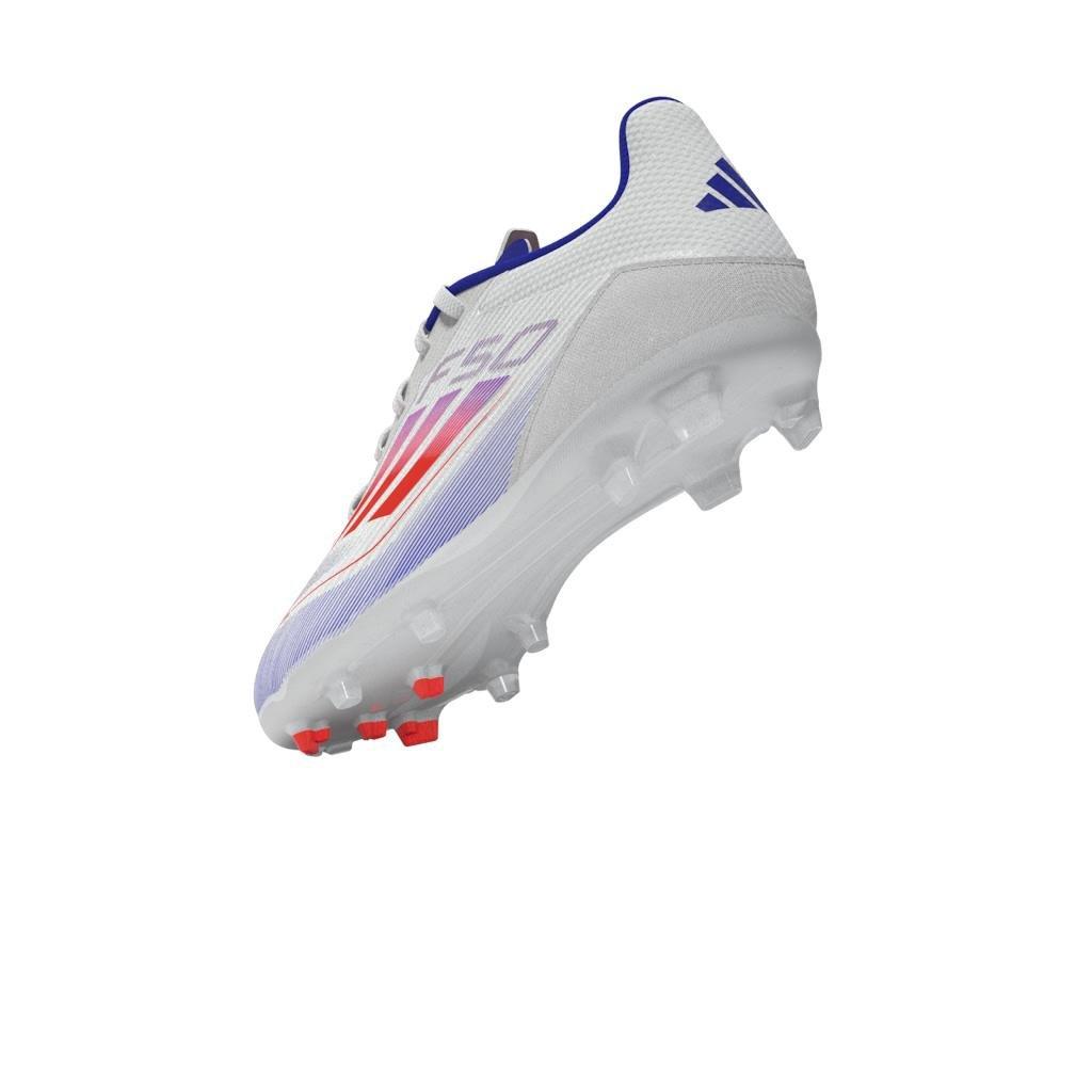 Kids Unisex F50 League Firm/Multi-Ground Cleats Kids, White, A701_ONE, large image number 5