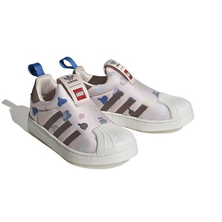 Kids Unisex Adidas Superstar 360 X Lego Shoes, White, A701_ONE, large image number 1