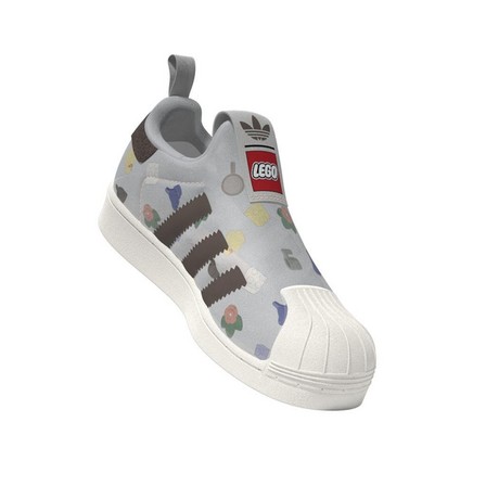 Kids Unisex Adidas Superstar 360 X Lego Shoes, White, A701_ONE, large image number 9