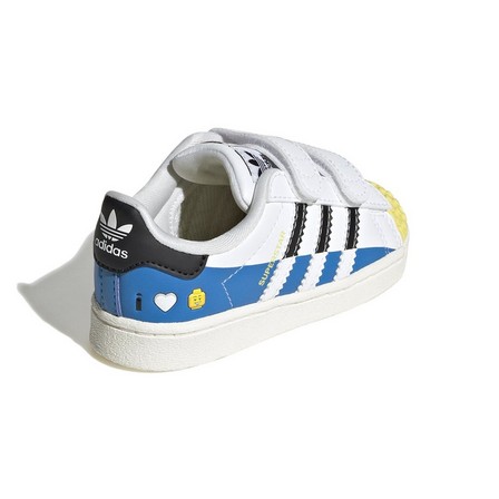 Unisex Kids Adidas Superstar X Lego Shoes, White, A701_ONE, large image number 1