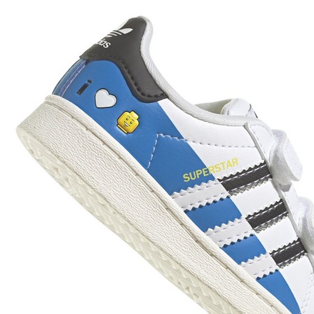 Unisex Kids Adidas Superstar X Lego Shoes, White, A701_ONE, large image number 2