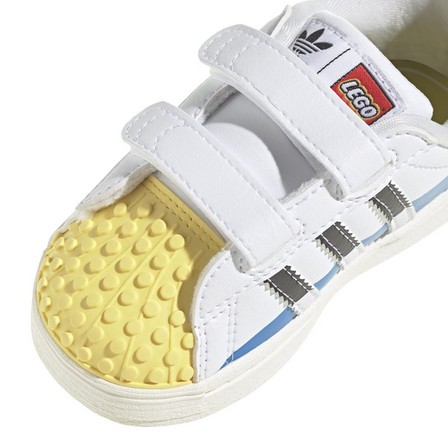 Unisex Kids Adidas Superstar X Lego Shoes, White, A701_ONE, large image number 3