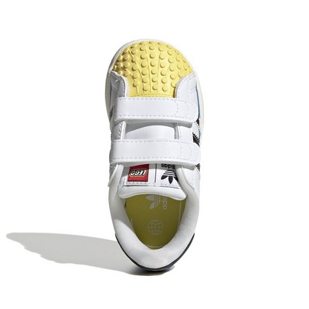 Unisex Kids Adidas Superstar X Lego Shoes, White, A701_ONE, large image number 4
