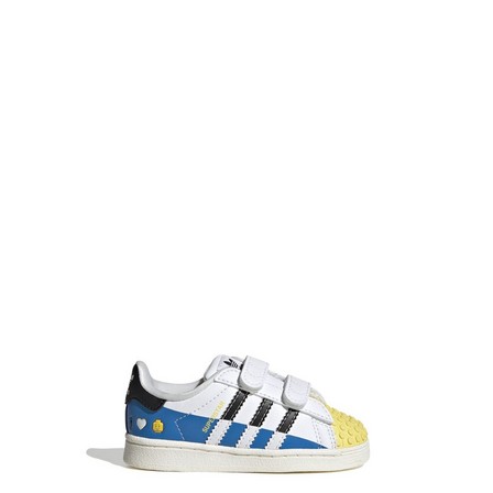 Unisex Kids Adidas Superstar X Lego Shoes, White, A701_ONE, large image number 5