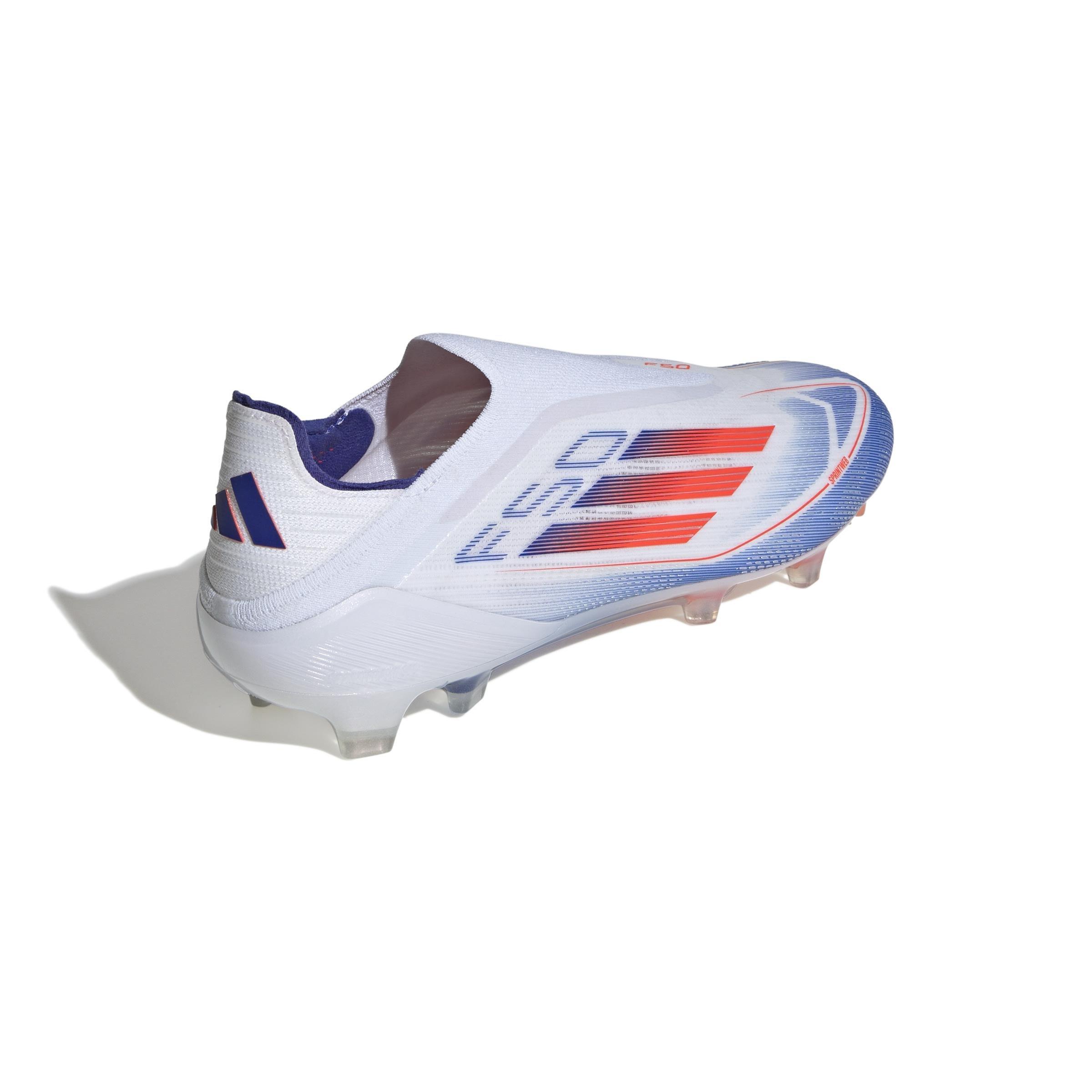 Unisex F50 Elite Laceless Firm Ground Boots, White, A701_ONE, large image number 2