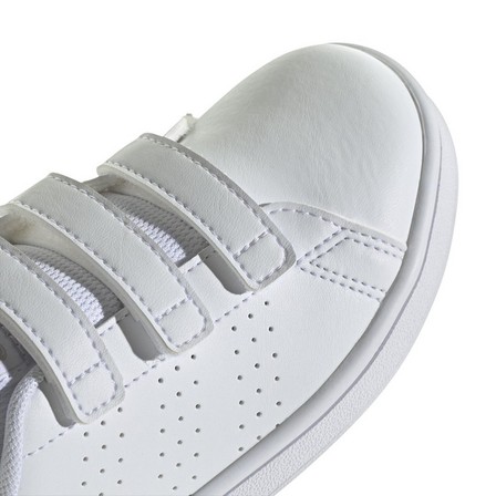 Unisex Kids Advantage Court Lifestyle Hook-And-Loop Shoes, White, A701_ONE, large image number 2