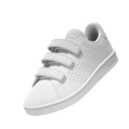 Unisex Kids Advantage Court Lifestyle Hook-And-Loop Shoes, White, A701_ONE, large image number 5
