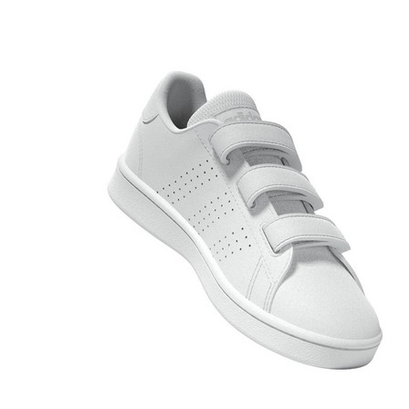 Unisex Kids Advantage Court Lifestyle Hook-And-Loop Shoes, White, A701_ONE, large image number 14