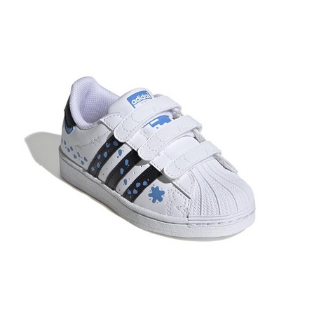 Unisex Kids Adidas Originals X Disney Superstar Shoes, White, A701_ONE, large image number 1