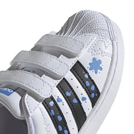Unisex Kids Adidas Originals X Disney Superstar Shoes, White, A701_ONE, large image number 3