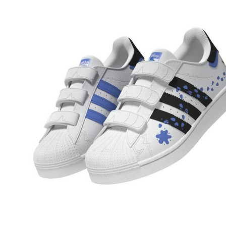 Unisex Kids Adidas Originals X Disney Superstar Shoes, White, A701_ONE, large image number 8