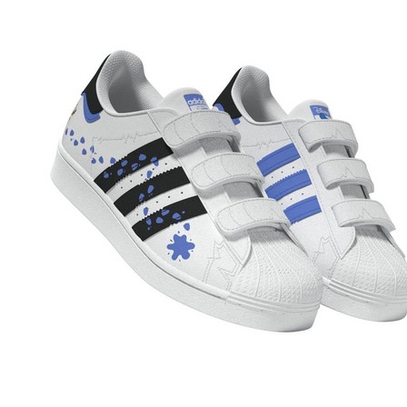 Unisex Kids Adidas Originals X Disney Superstar Shoes, White, A701_ONE, large image number 9