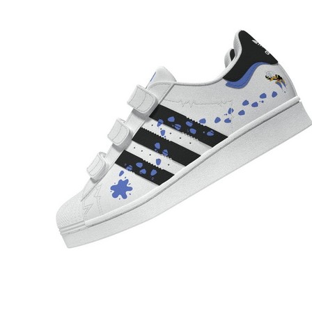 Unisex Kids Adidas Originals X Disney Superstar Shoes, White, A701_ONE, large image number 10