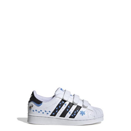 Unisex Kids Adidas Originals X Disney Superstar Shoes, White, A701_ONE, large image number 12