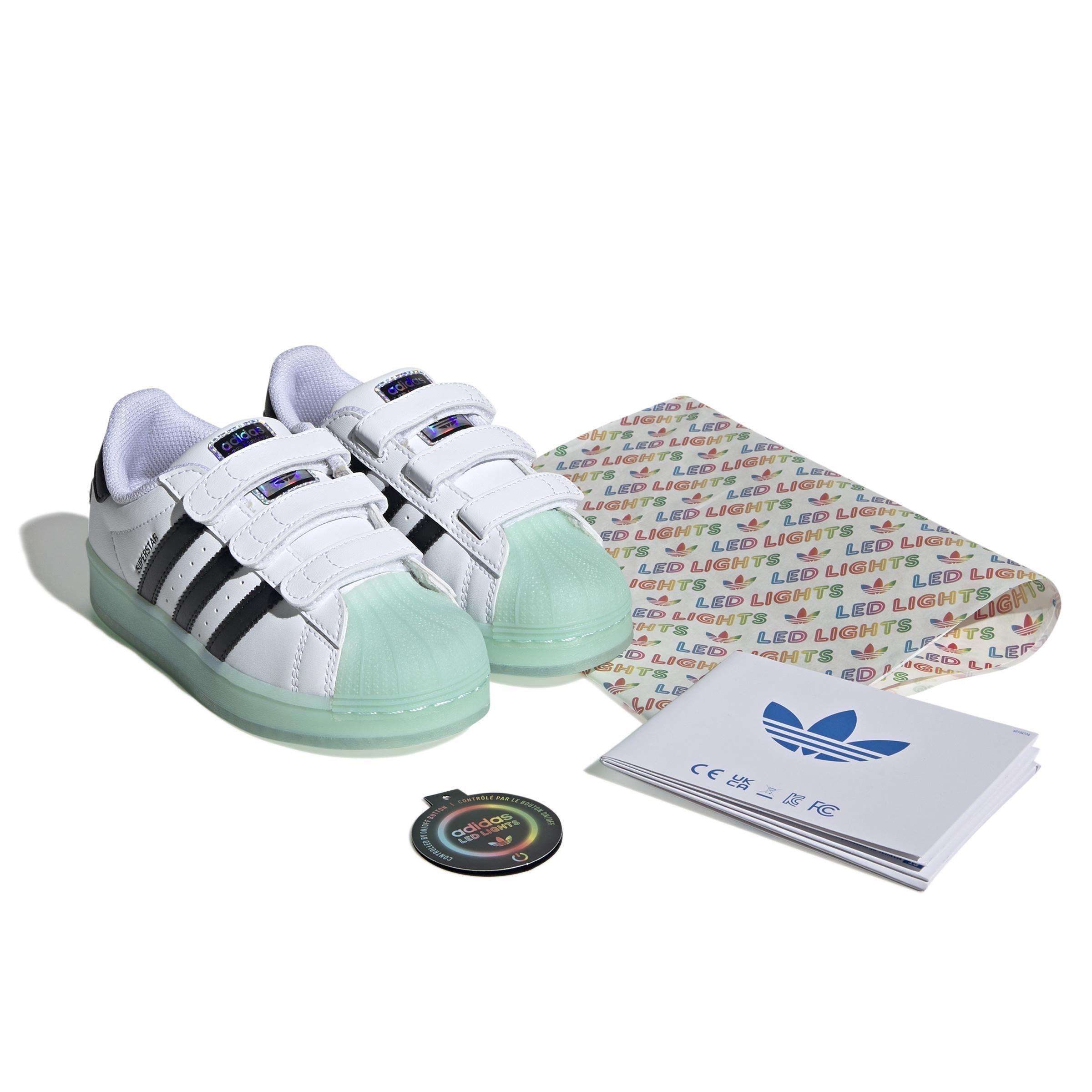 Unisex Kids Superstar LED Lights Comfort Closure Shoes, White, , large image number 12