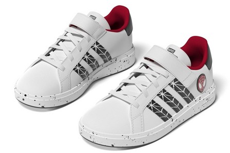 Unisex Kids Adidas Grand Court X Marvel Shoes, White, A701_ONE, large image number 8