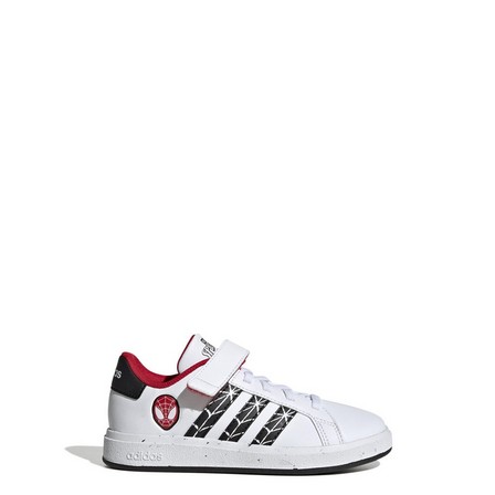 Unisex Kids Adidas Grand Court X Marvel Shoes, White, A701_ONE, large image number 9