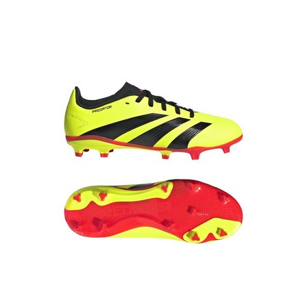 Kids Unisex Predator League Firm Ground Football Boots, Yellow, A701_ONE, large image number 5