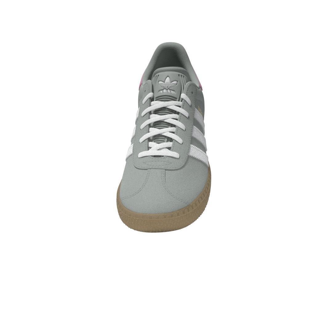 Adidas gazelle trainers grey two white gum best sale