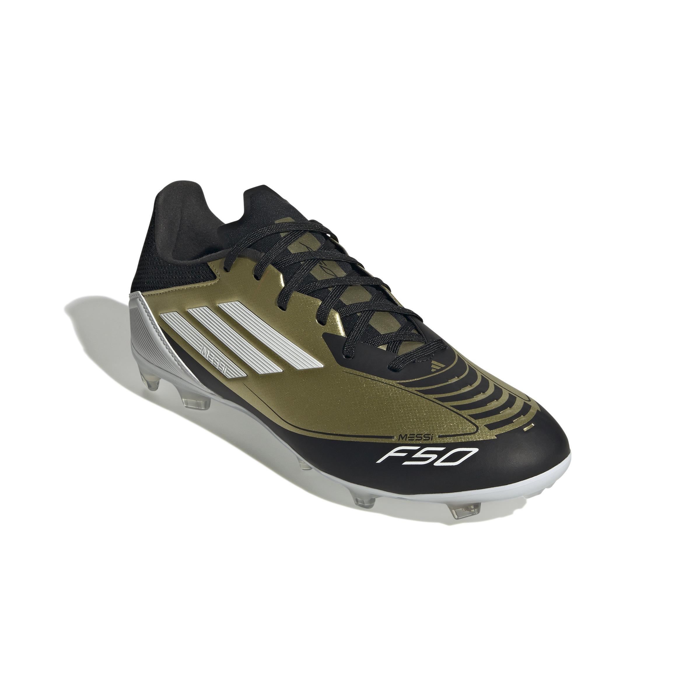 Unisex Messi F50 League Firm/Multi-Ground Boots, Gold, A701_ONE, large image number 1