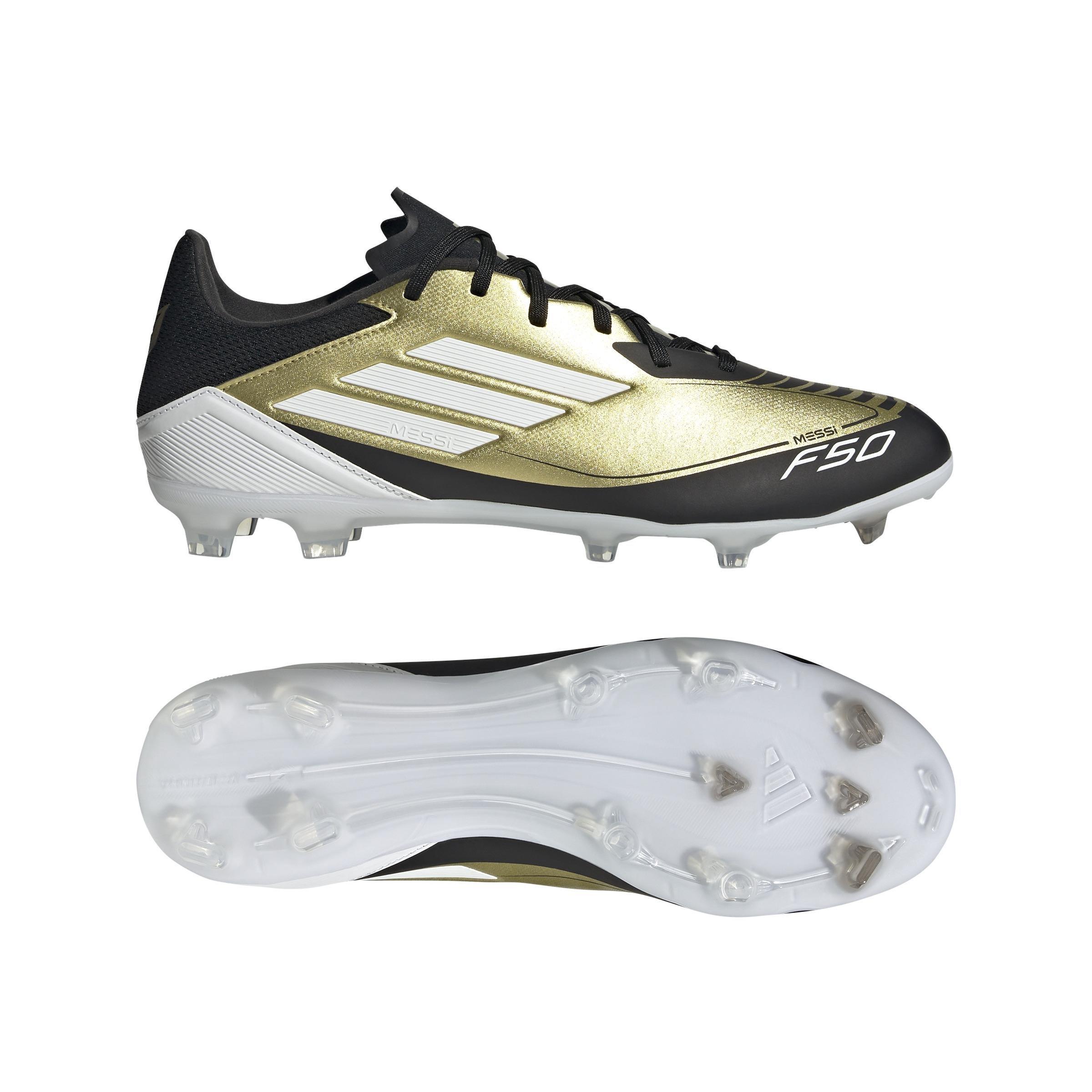 Unisex Messi F50 League Firm/Multi-Ground Boots, Gold, A701_ONE, large image number 6