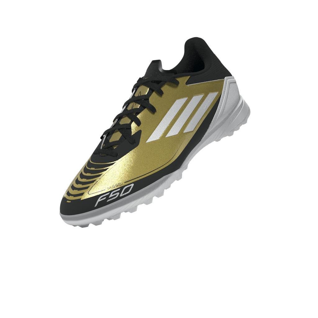 Unisex F50 League Messi Turf Boots, Gold, A701_ONE, large image number 13