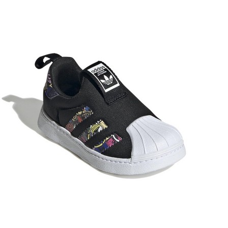 Unisex Kids Superstar 360 Shoes, Black, A701_ONE, large image number 0