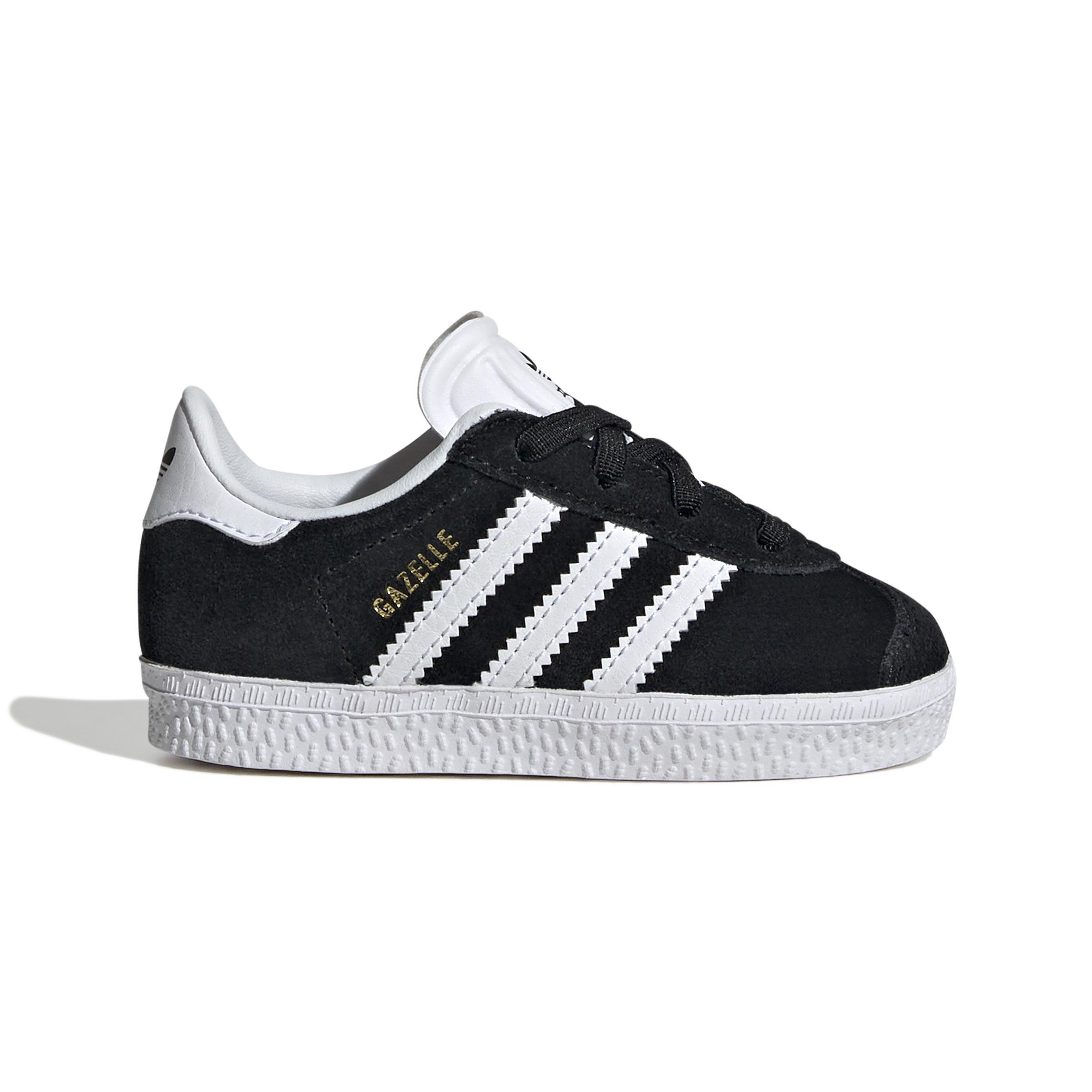 Unisex Kids Gazelle Comfort Closure Elastic Laces Shoes, Black, A701_ONE, large image number 0