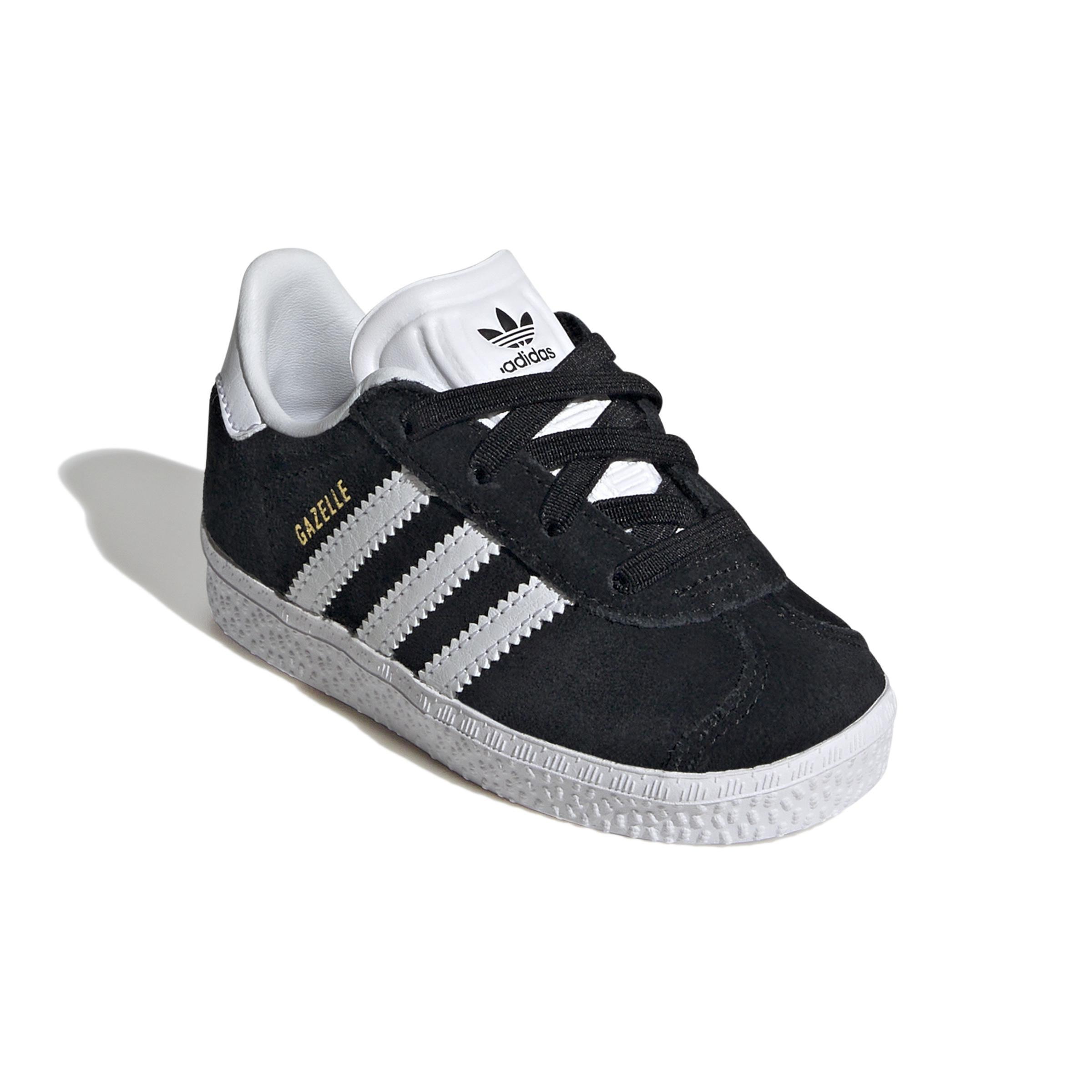 Kids Unisex Gazelle Comfort Closure Elastic Laces Shoes Kids, Black, A701_ONE, large image number 2