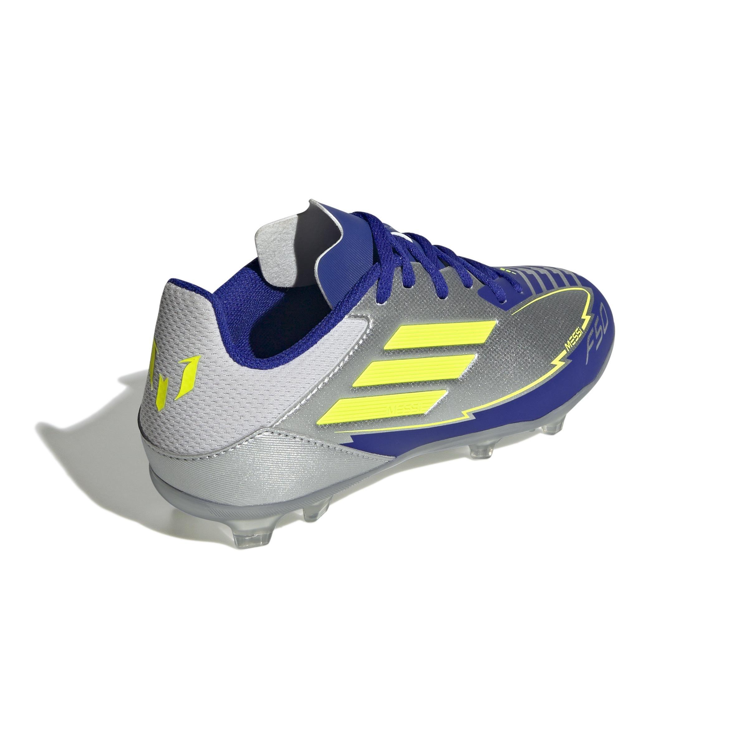 Unisex Kids F50 League Messi Firm/Multi-Ground Boots, Grey, , large image number 2