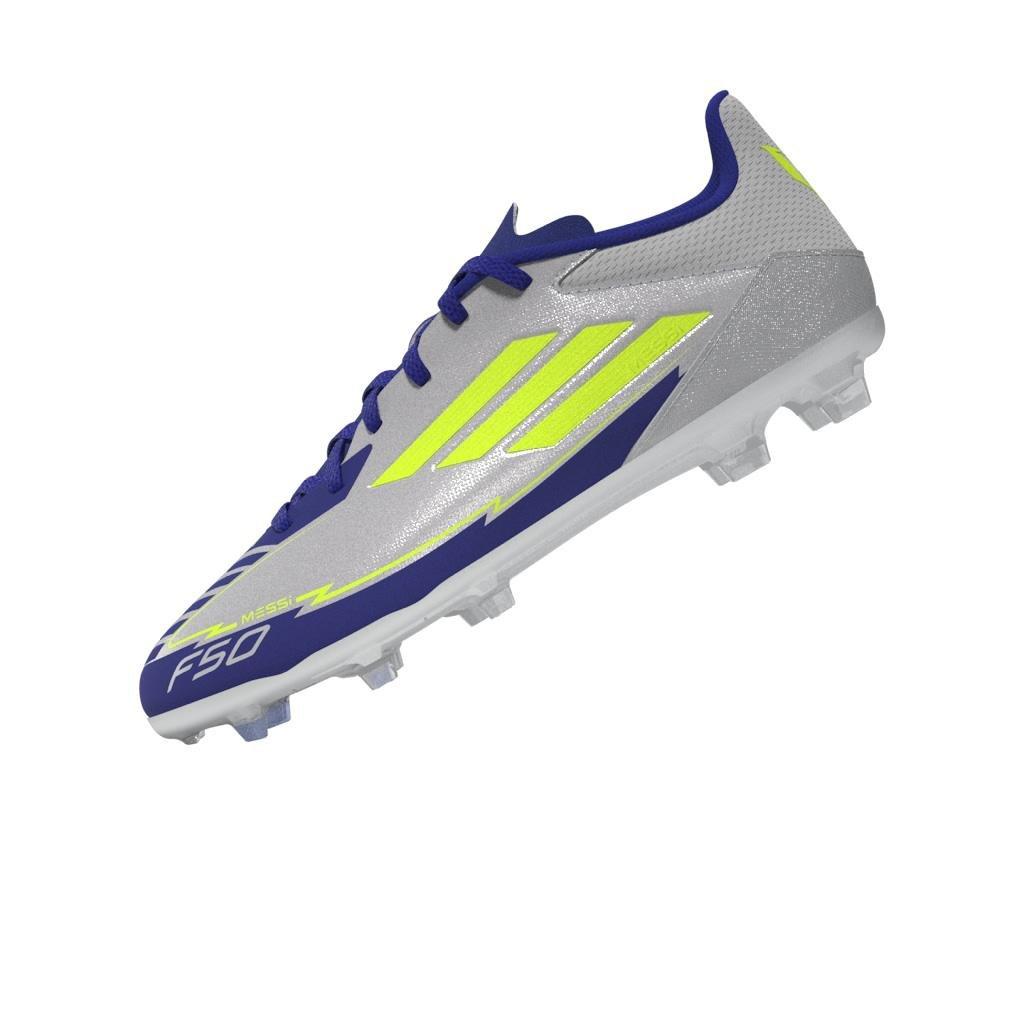 Unisex Kids F50 League Messi Firm/Multi-Ground Boots, Grey, , large image number 6