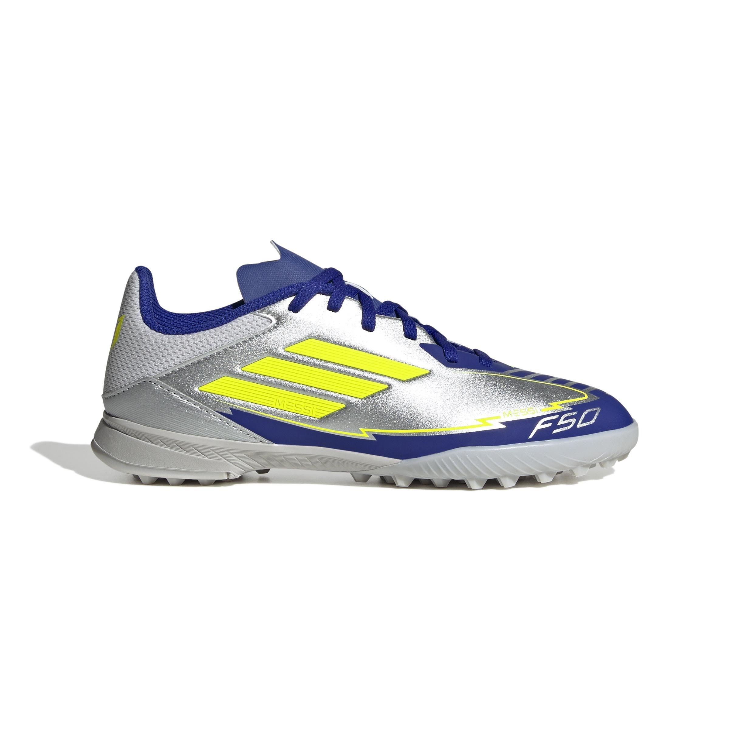 Unisex Kids F50 League Messi Turf Boots, Grey, , large image number 0