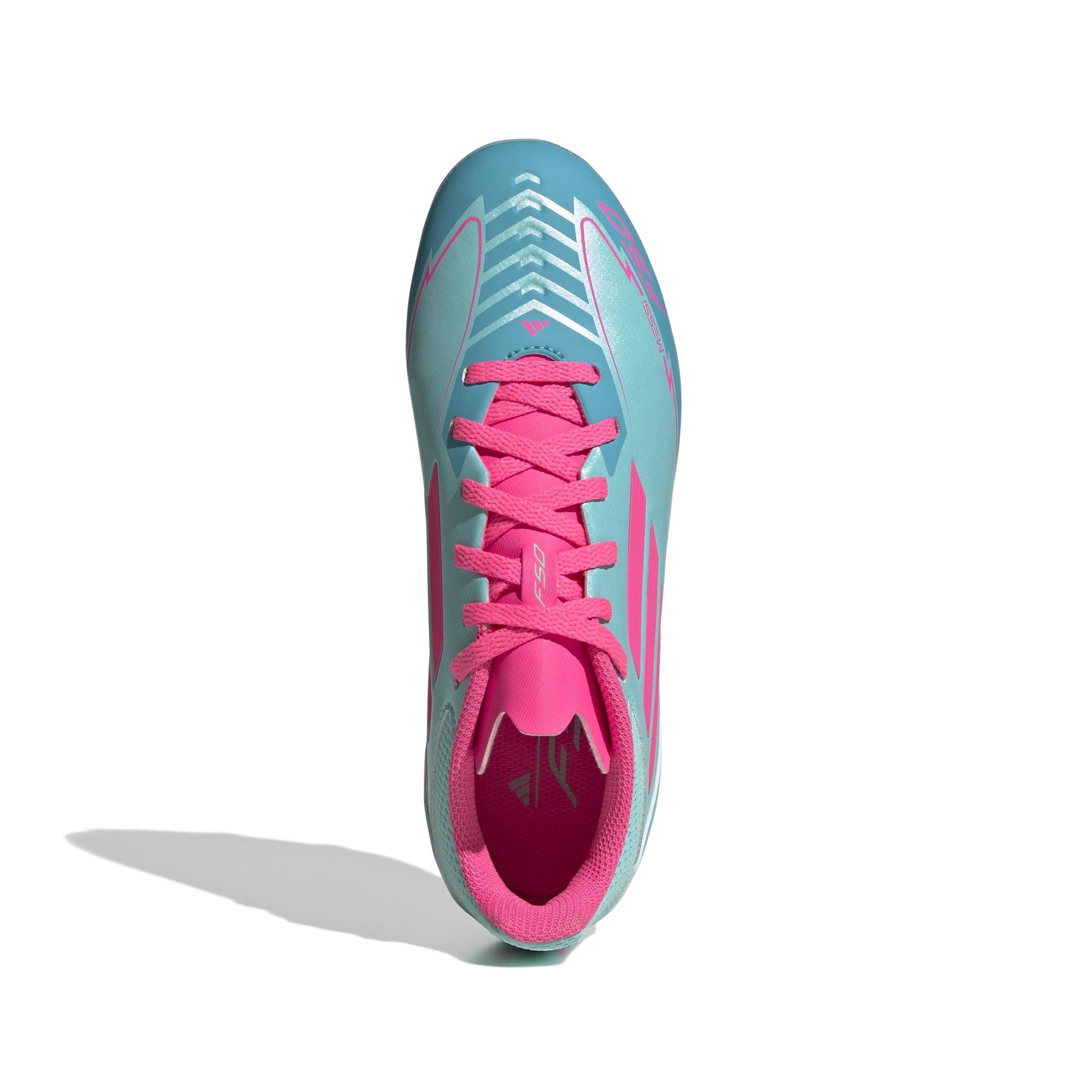 Unisex Kids F50 League Messi Firm/Multi-Ground Boots, Turquoise, A701_ONE, large image number 1