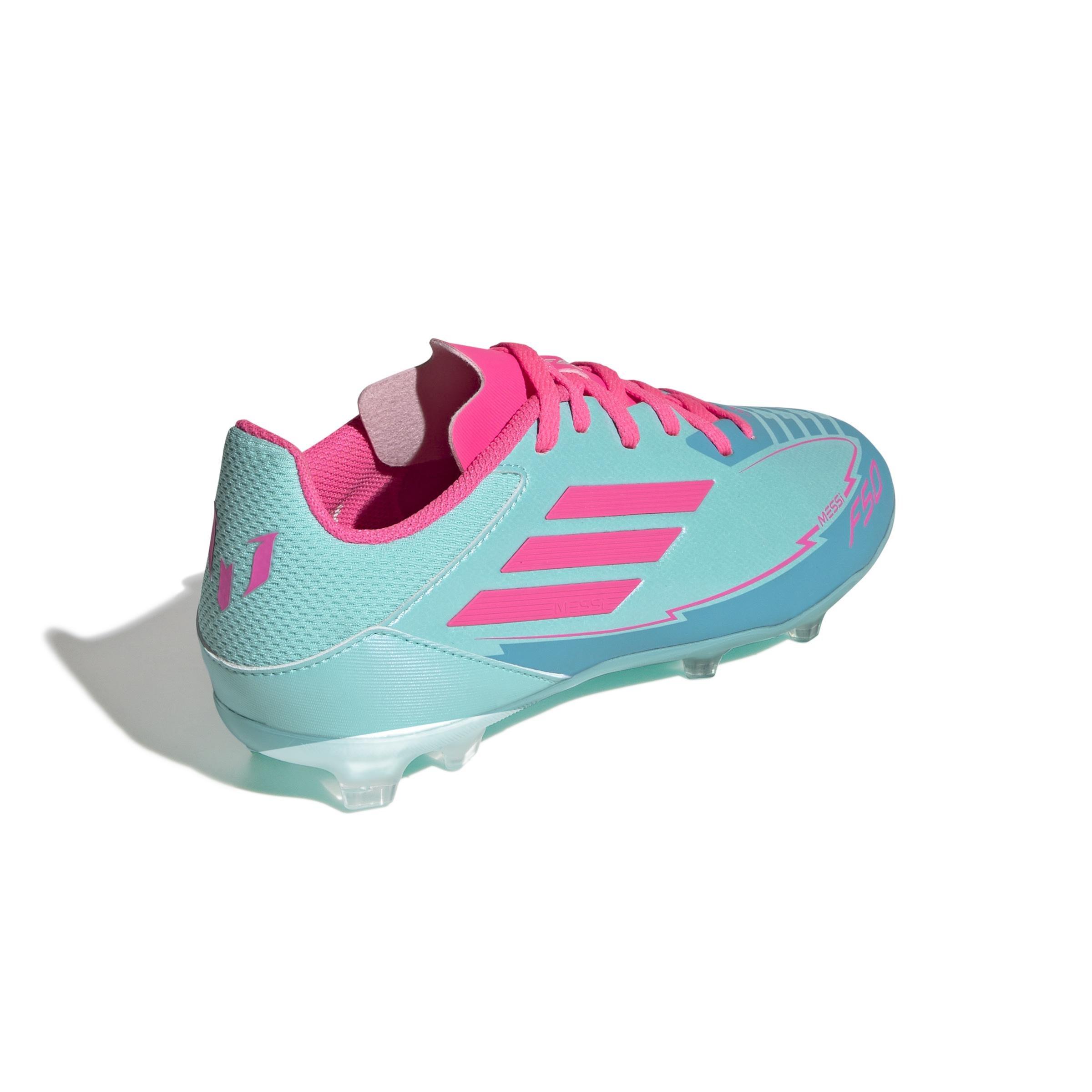 Unisex Kids F50 League Messi Firm/Multi-Ground Boots, Turquoise, A701_ONE, large image number 3