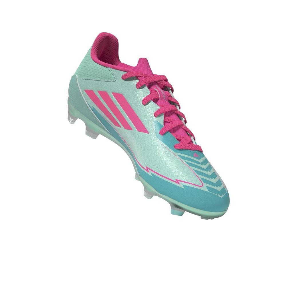 Unisex Kids F50 League Messi Firm/Multi-Ground Boots, Turquoise, A701_ONE, large image number 9