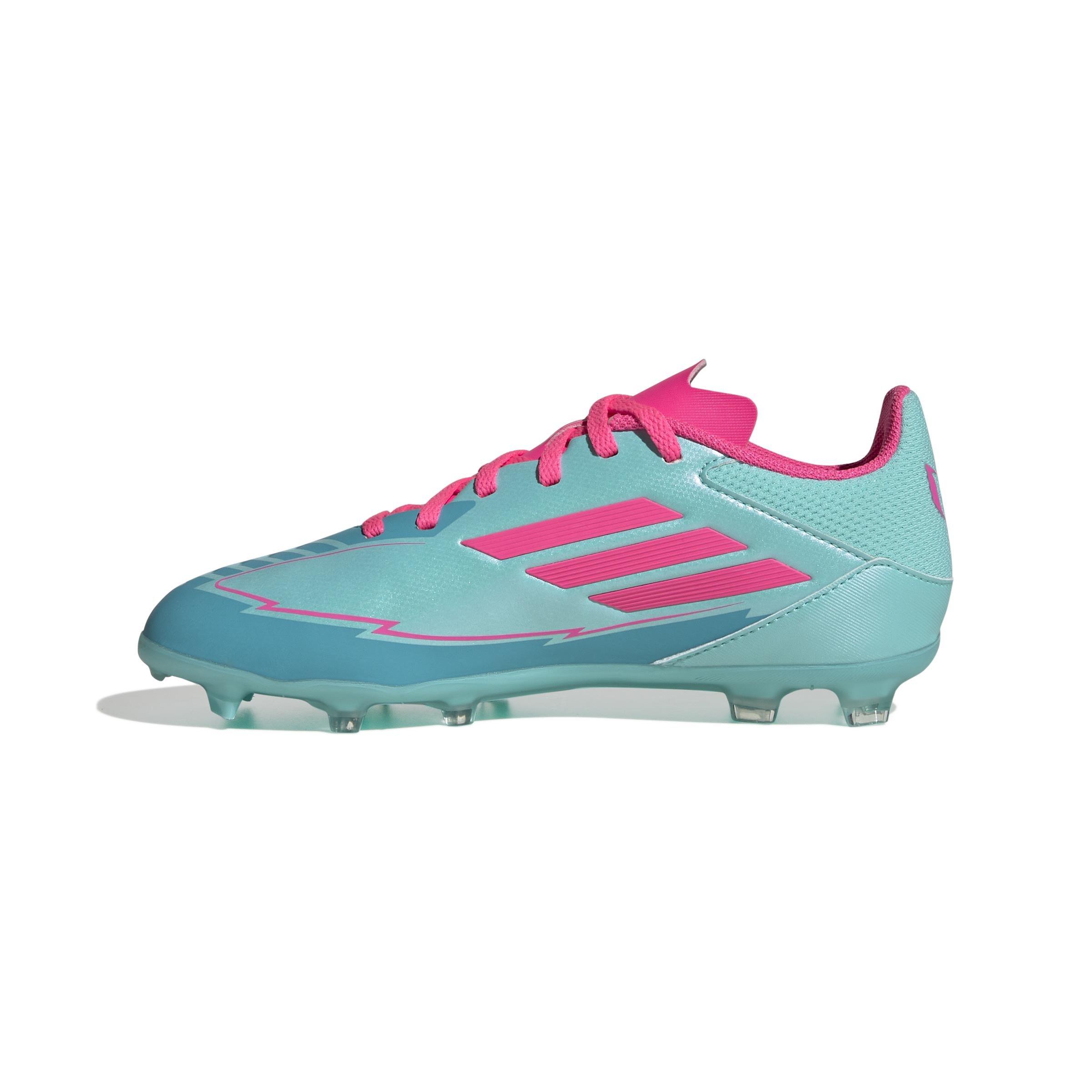 Unisex Kids F50 League Messi Firm/Multi-Ground Boots, Turquoise, A701_ONE, large image number 10