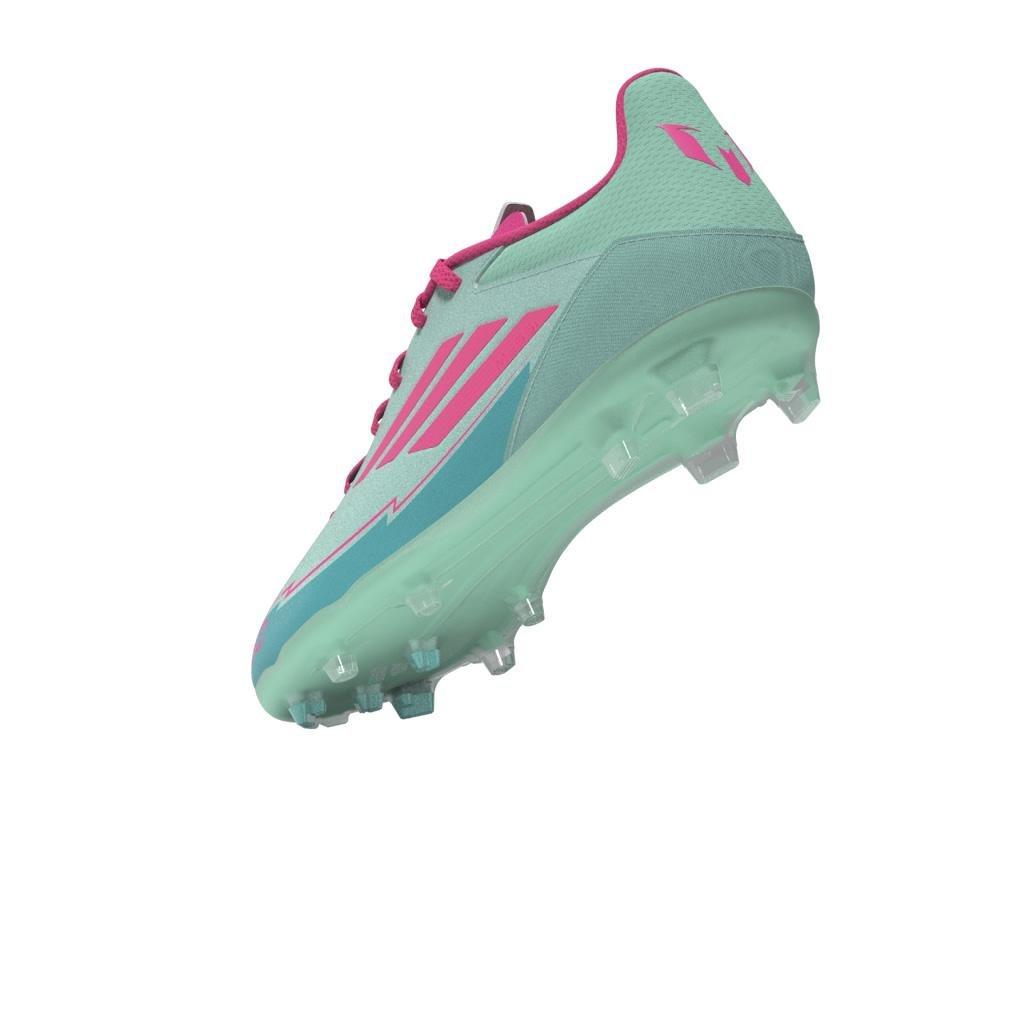 Unisex Kids F50 League Messi Firm/Multi-Ground Boots, Turquoise, A701_ONE, large image number 14