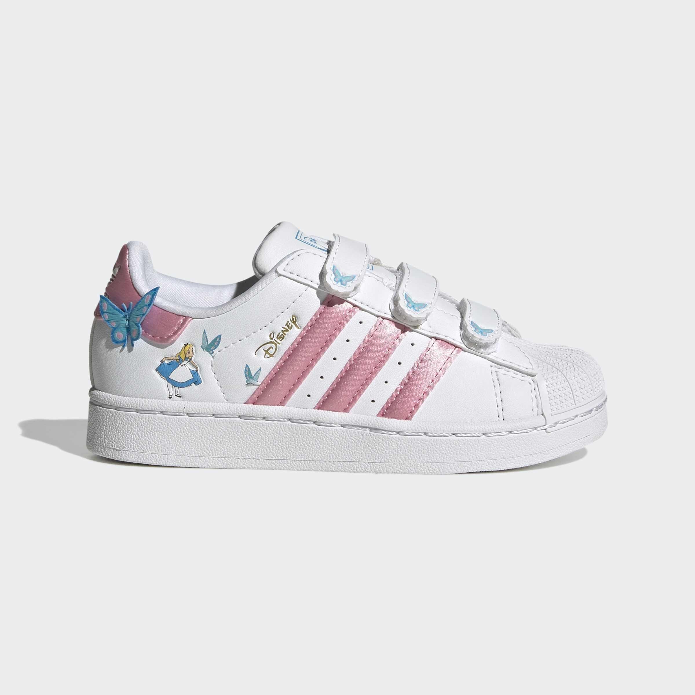 Kids Unisex Adidas Disney Superstar II Comfort Closure Shoes, White, A701_ONE, large image number 0