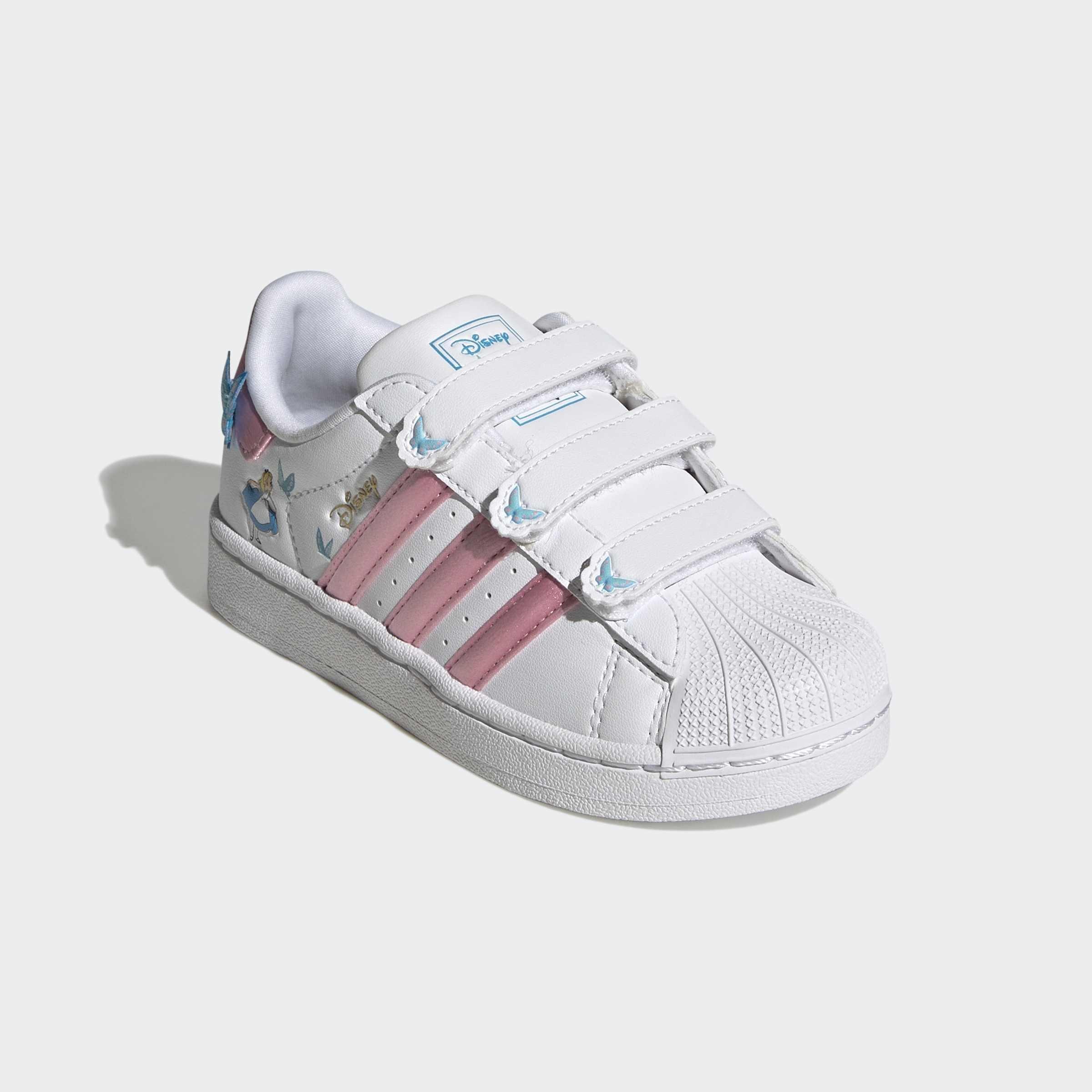 Kids Unisex Adidas Disney Superstar II Comfort Closure Shoes, White, A701_ONE, large image number 2