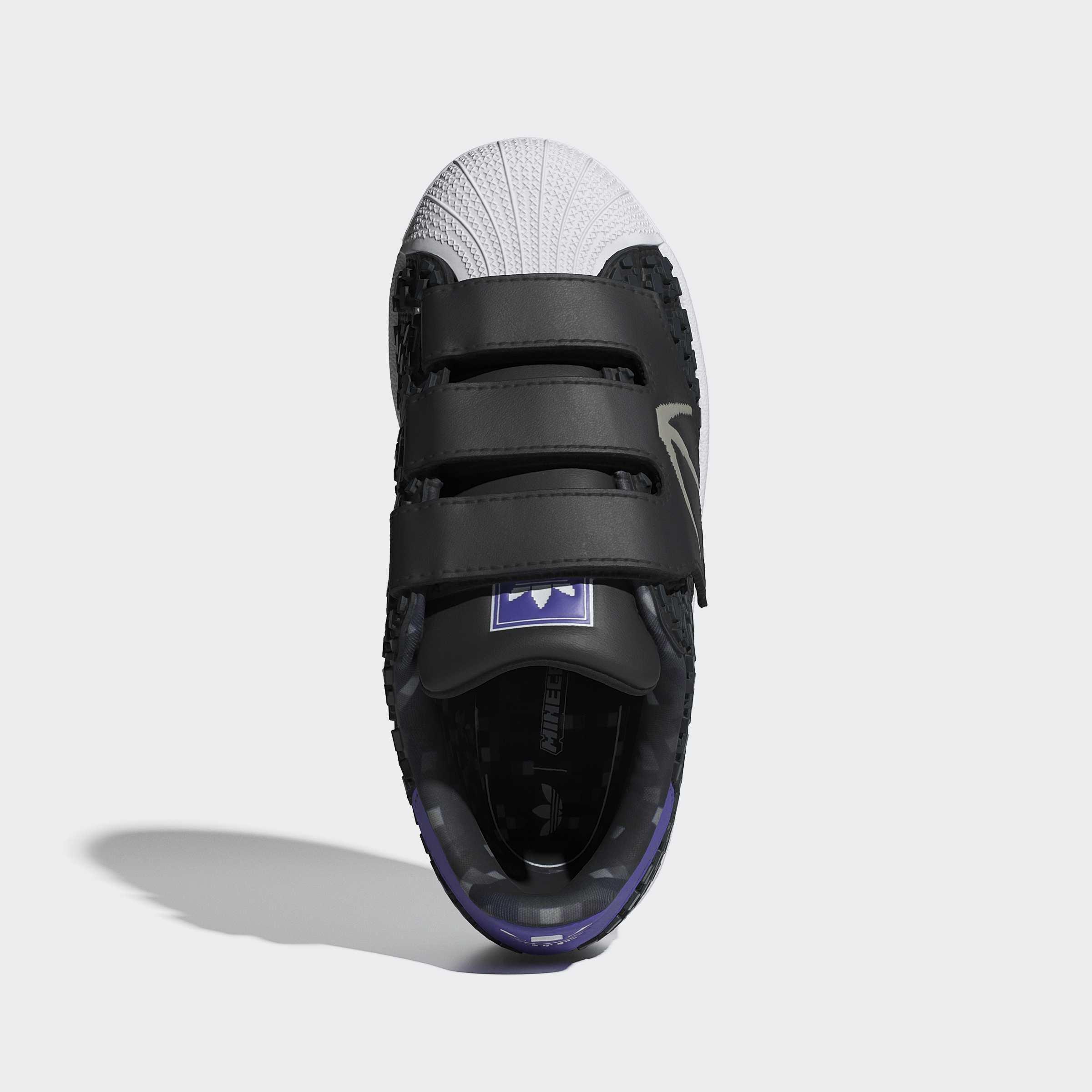 Kids Unisex Adidas Minecraft Superstar II Comfort Closure Shoes, Black, A701_ONE, large image number 1