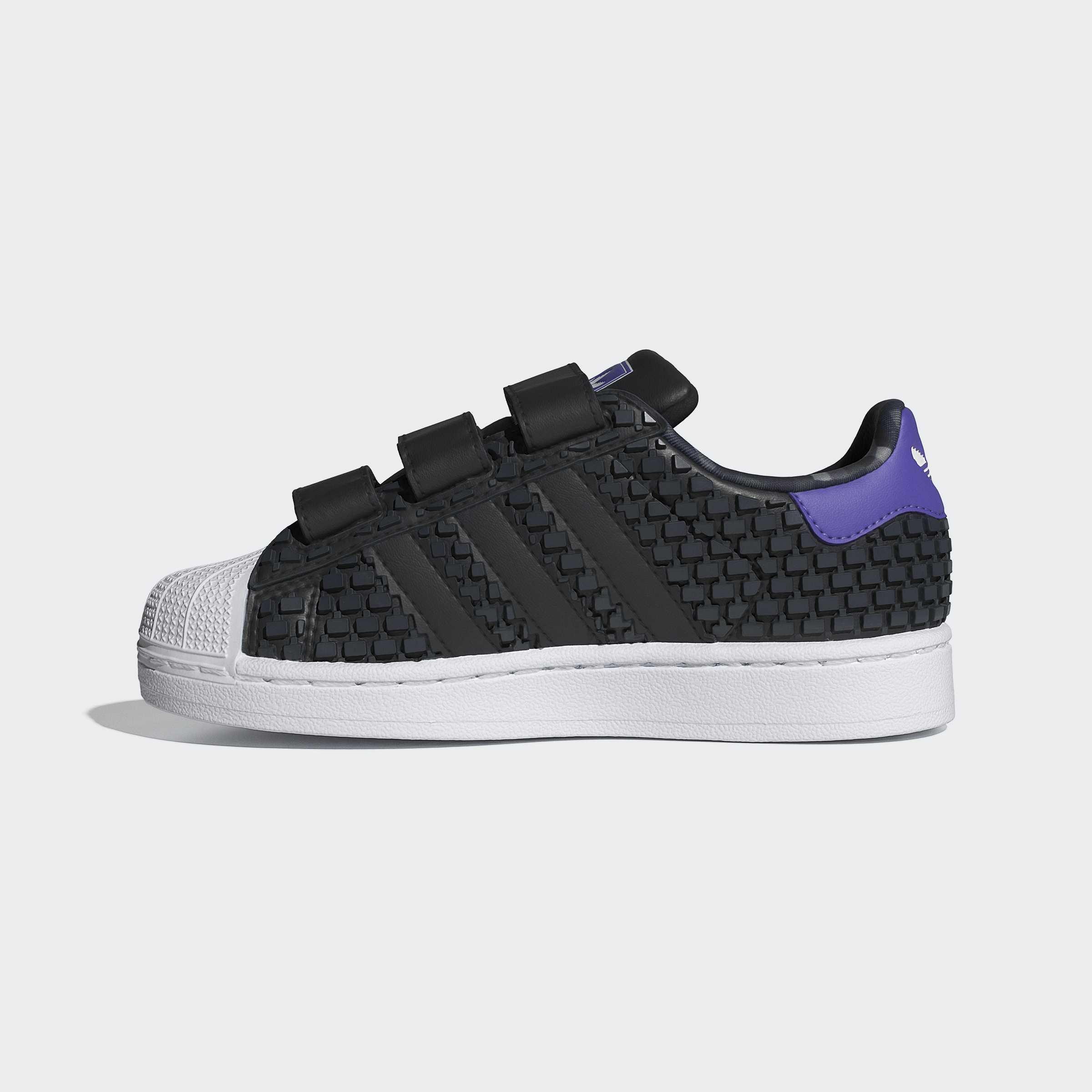 Kids Unisex Adidas Minecraft Superstar II Comfort Closure Shoes, Black, A701_ONE, large image number 4